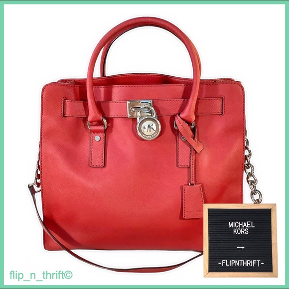 🔴MICHAEL KORS Red Hamilton Bag - Picture 1 of 8
